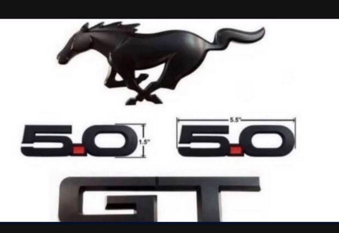 Mustang GT 5.0 2015-2023 emblem set