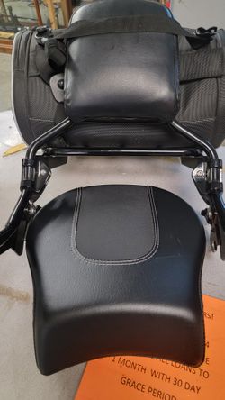 Harley David Back Seat,helmet And Acc. Bag