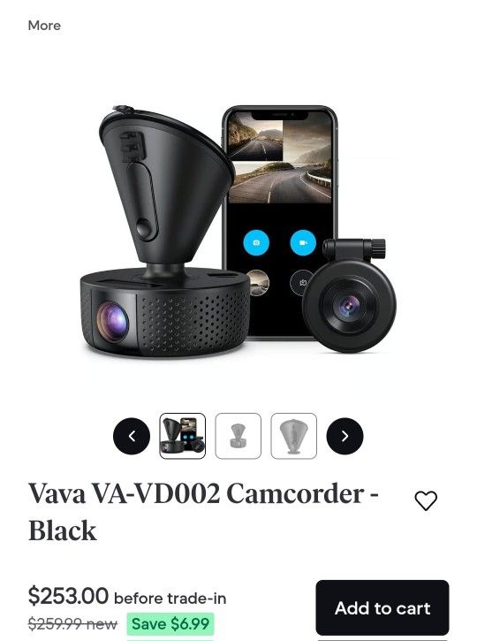 Vava Dash Cam Front Rear Camera Car Truck Suv