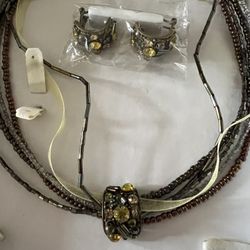 6 Strands  Ribbon ,and Australian  Crystal 