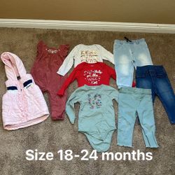 Toddler Girl Variety Clothes Bundle Lot Size 18-24 Months 