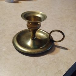 Vintage Candle Holder Solid Brass