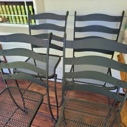 Set Of 4 Square mesh Wrought-iron Chair