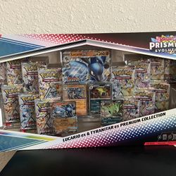 Prismatic Evolution Lucario ex & Tyranitar ex Premium Collection