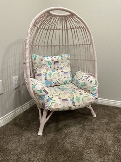 Kids Egg Chair Llama Rainbow 