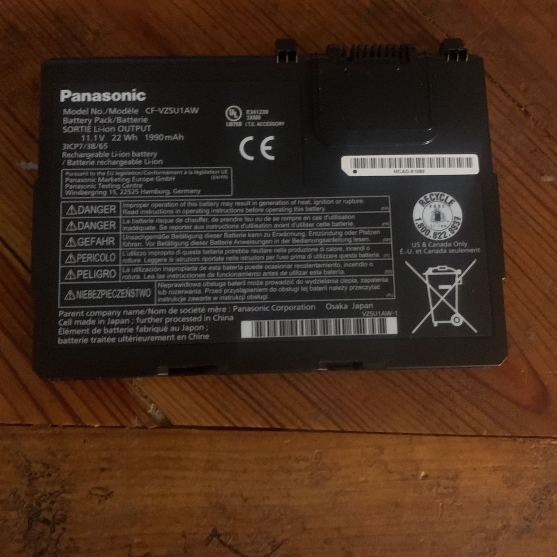 Panasonic Battery p/n cf vzsu1aw