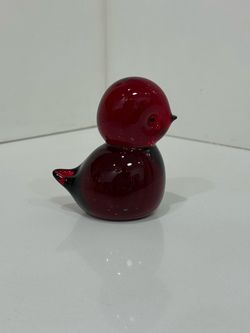 Vintage Ruby Red Viking Art Glass Bird Vintage Red Glass Bird Figurine Large Red Bird Paperweight Viking Glass Paperweight Bird Lover Gift