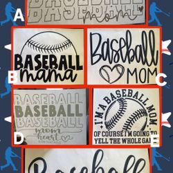 Baseball Mom Heat Transfers