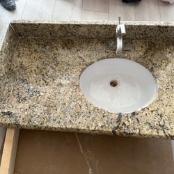 Marble Bathroom Sink 38.5 wide x 23 deep, with two side piece