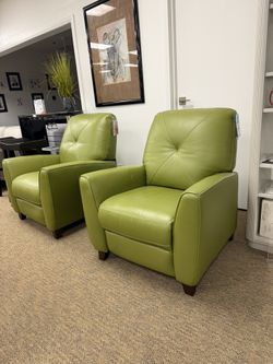 100% Real Leather Pushback Chairs-Myia