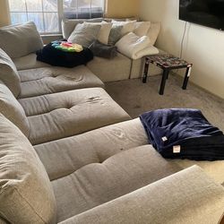 HUGE Gray Sectional Couch 6 piece
