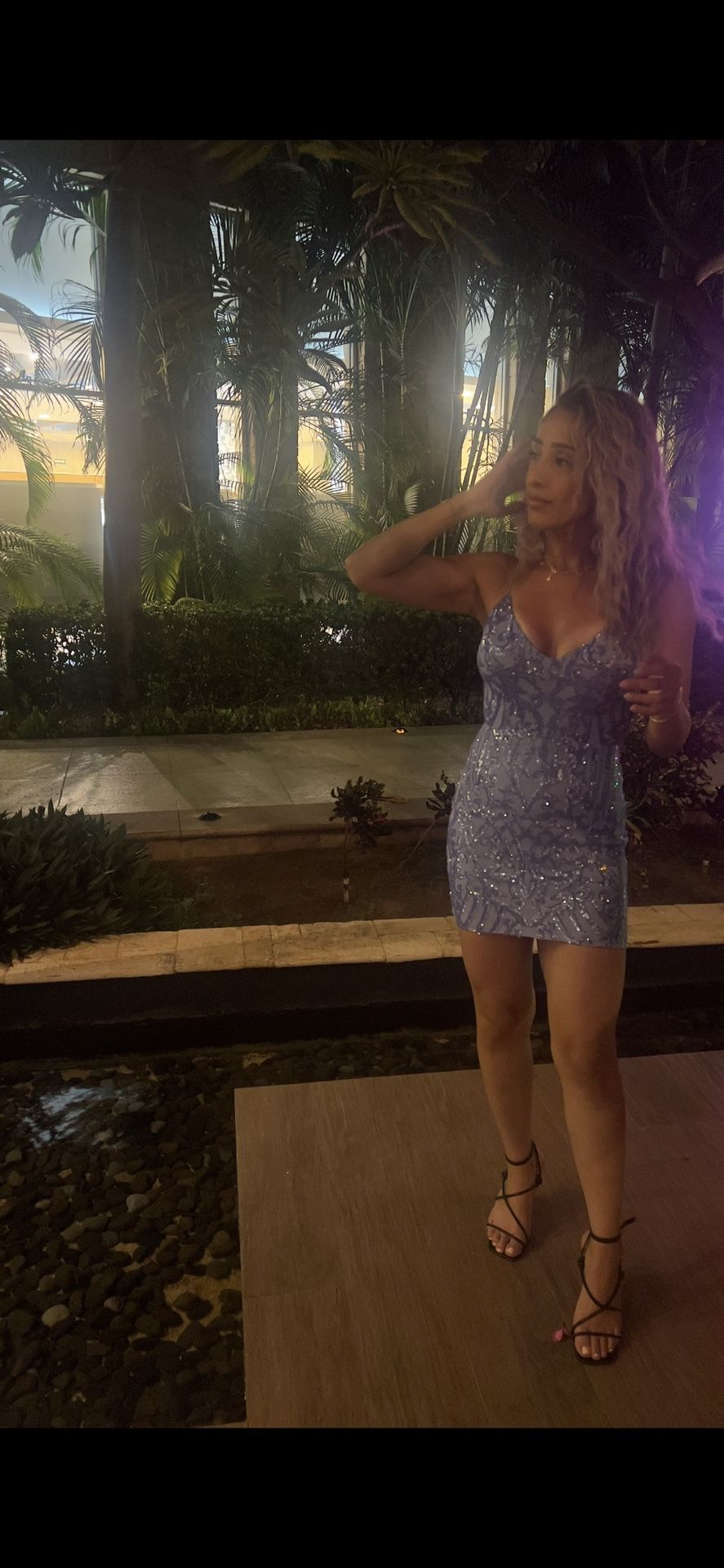 Bodycon Sequined Mini Dress (Open Tie Back)