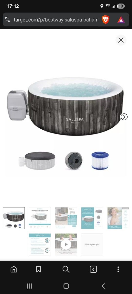 2-4 Person Inflatable Hot Tub. Bestway Salu Spa