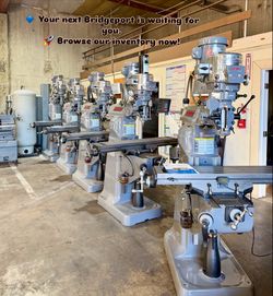 2HP Bridgeport Milling Machine 9" X 48” Or 42" Table With Power Feed and DRO