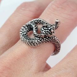 925 sterling silver women's lady's men's snake cuff ring Gift