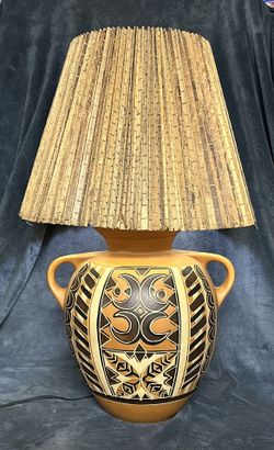 Vintage Mexican Pottery Style Lamp