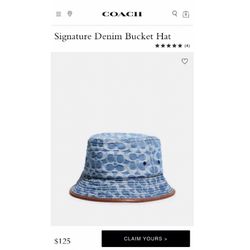COACH Signature Denim Bucket Hat