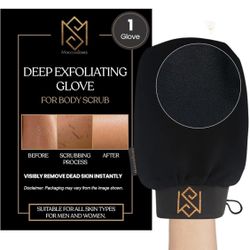 Brand New! Deep Exfoliating Glove by MoroccanSource - Shower Mitten Exfoliator as Body Scrubber