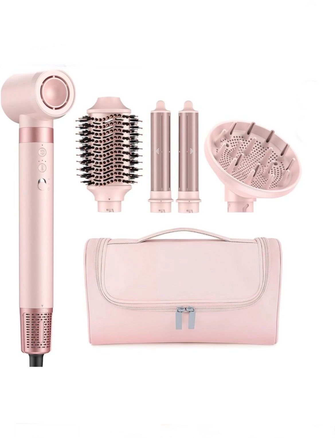 MESCOMB 5 in 1 High-Speed Hot Air Styler - Professional Frizz-Free Hair Dryer Brush, Fast Drying Hair Dryer with Diffuser, No Heat Damage Air Styler W