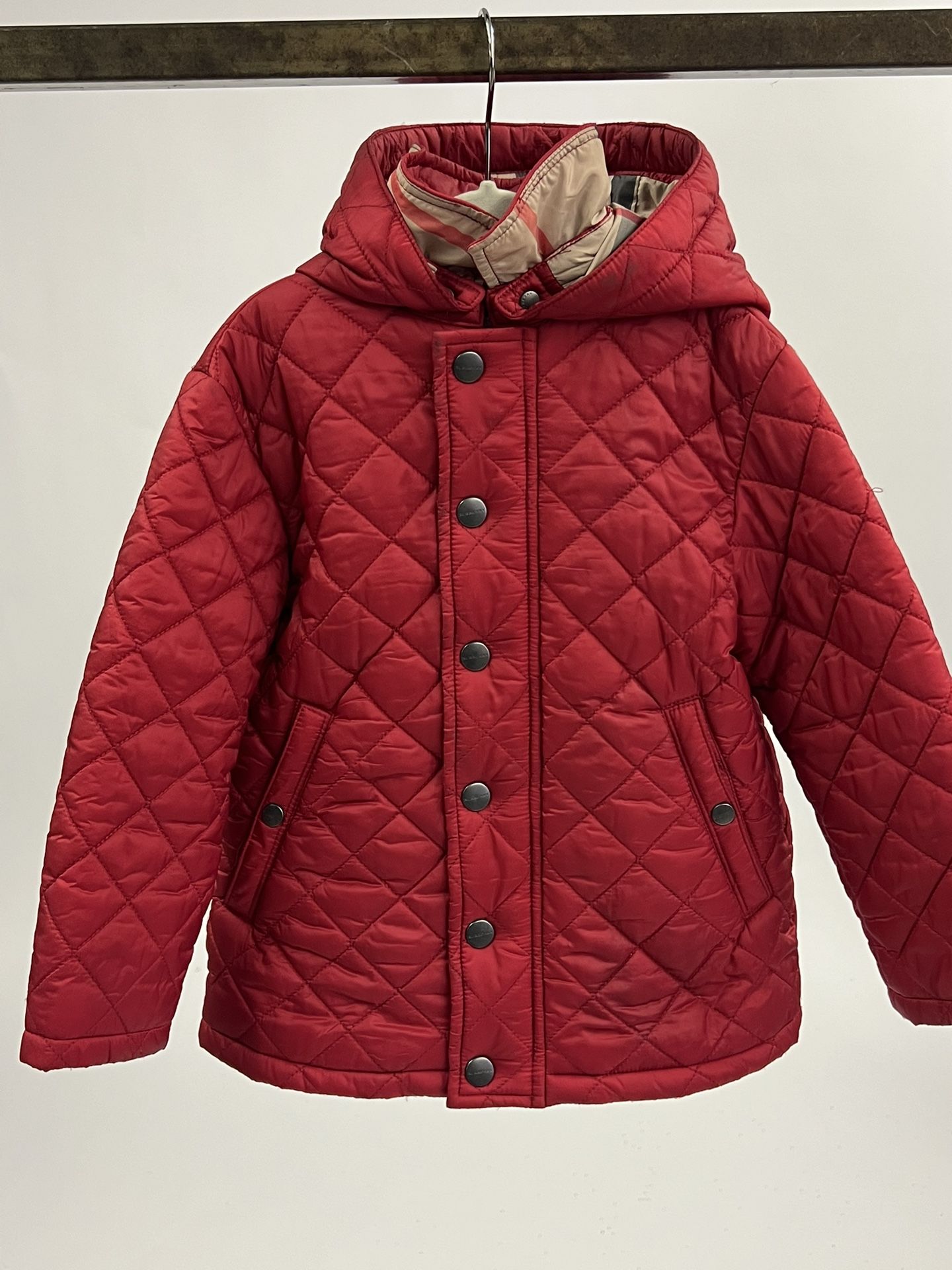 Burberry Children Quilted Jacket – Red – Classic Check Lining