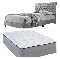 Queen bed & quilted orthopedic mattress sale