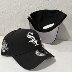 MLB New Era Chicago White Sox Black World Series Champions Patch 9forty A Frame SnapBack Hats 