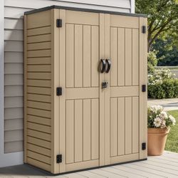 OUTDOOR SHED 59 CU FEET XL SIZE WATERPROOF AND LOCKABLE BRAND NEW IN BOX!!!
