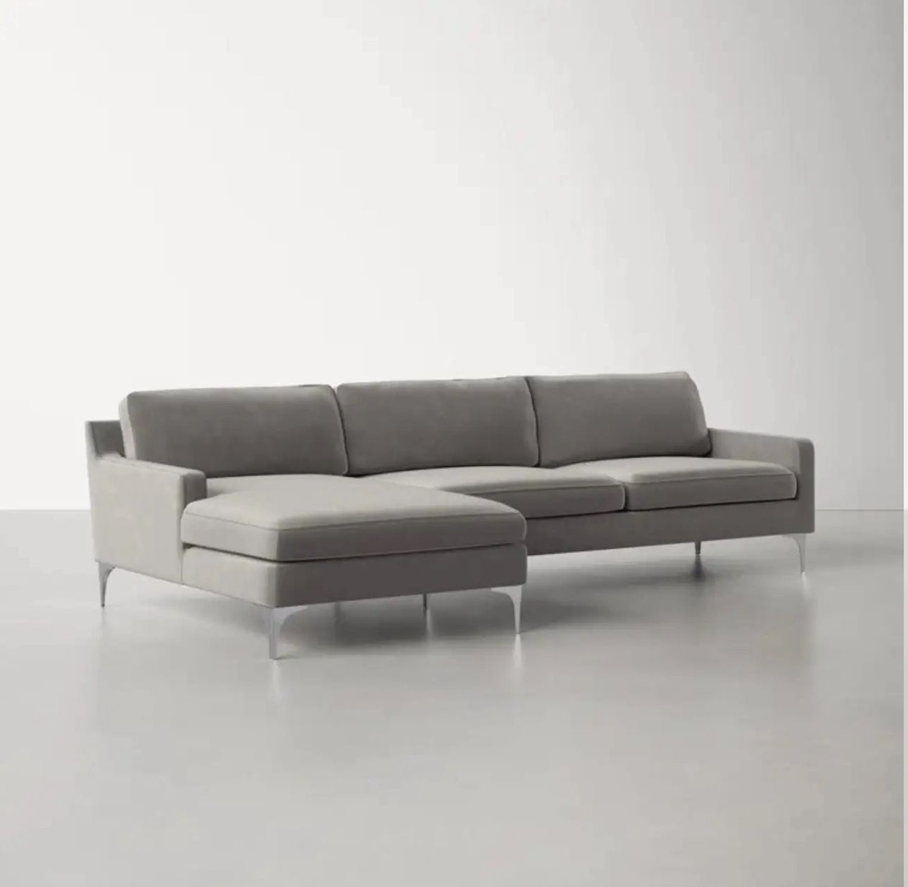 Velvet Grey Sectional From Wayfair