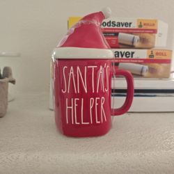Santa's helper mug with lid