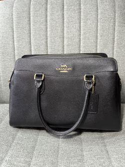 Black Leather Bag With Gold Hardwear Coach Work Bag