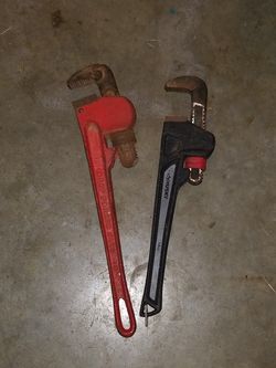 2 large Pipe Wrenches good condition.