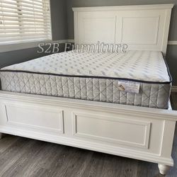 Ck White Alina Bed With Ortho Mattress Included 