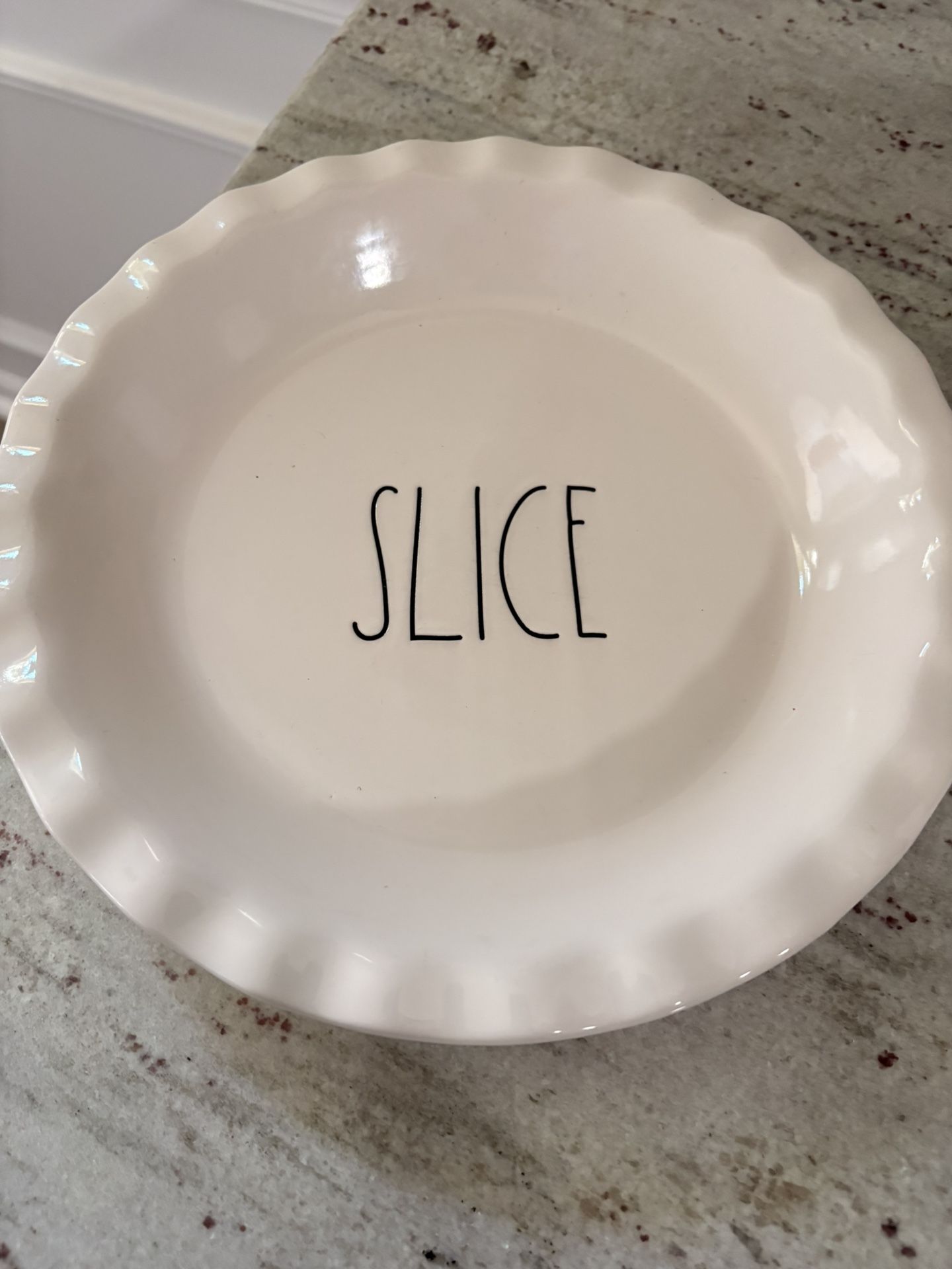 Pie Pan     By Rae Dunn. Ceramic.