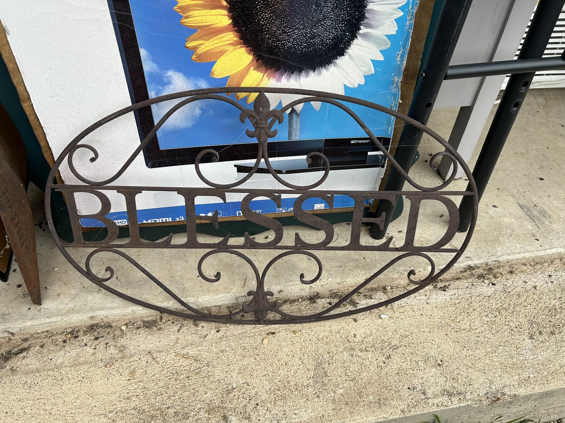 Blessed metal Sign