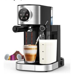 Espresso Coffee Machine, 20 Bar, Milk Foam, Super Compact 
