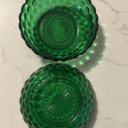 Vintage 4" Small Fruit/Dessert Bowl Bubble Green by Anchor Hocking 6 pieces