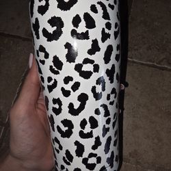 Black And White Leopard Print Tumbler