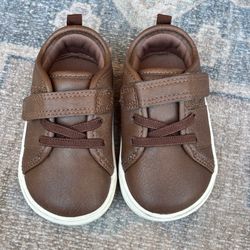 Carters boys shoes size 4 toddlers brown Velcro slip on