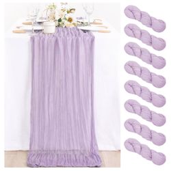 Lilac Purple Cheesecloth Table Runner