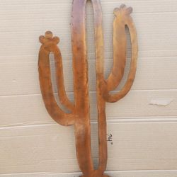 Western Decor Cactus Metal Wall Art Handmade