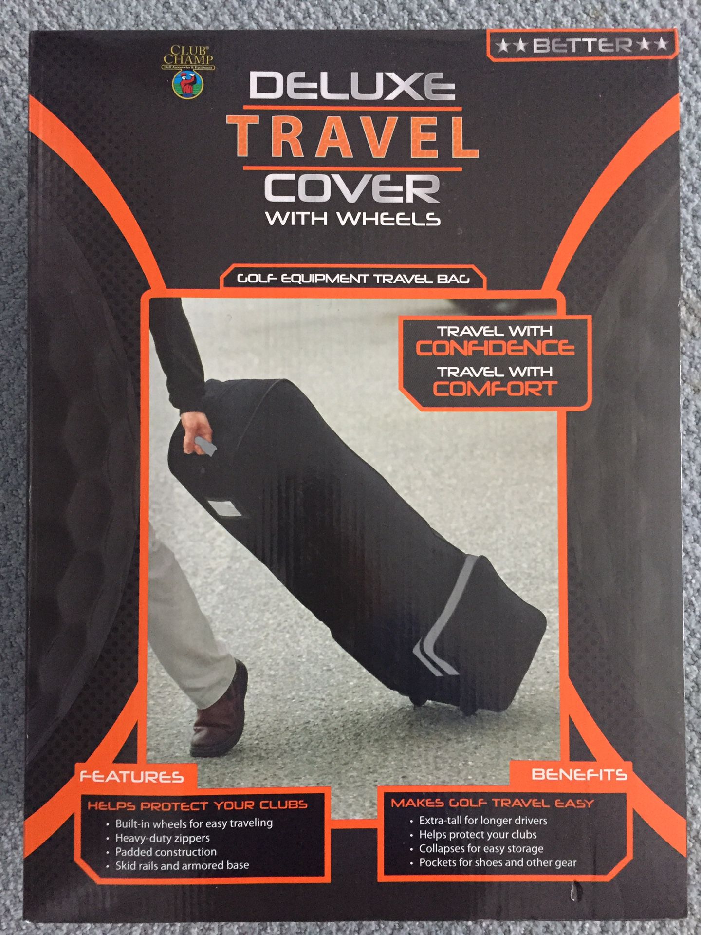 Golf travel bag cover with wheels NEW in box
