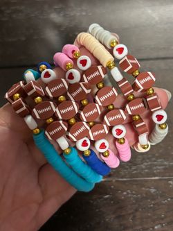 Football Beaded Bracelets