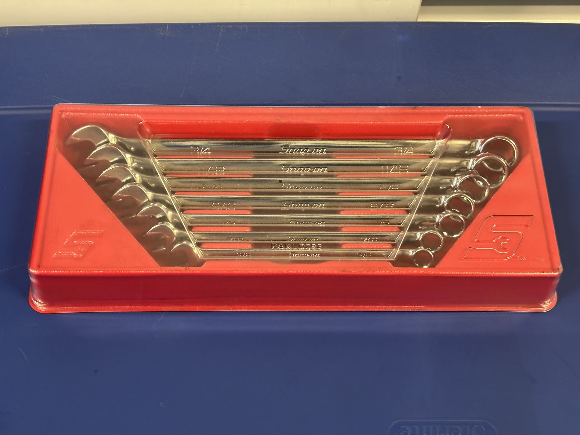 Snap-on Tools 7 pc 12-Point SAE Flank Drive® Long Combination Wrench Set (3/8–3/4")