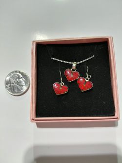 Silver Jewelry Set Necklace W/earrings 
