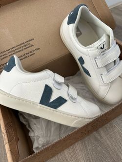 Veja Kids Sneakers White Blue Velcro