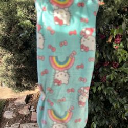 rainbow hello kitty throw