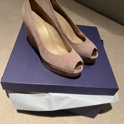 Stuart Weitzman cork wedge Suede Pump Size7