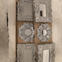 Set Of 8 Ornate Decorative Wall Decor Mirrors