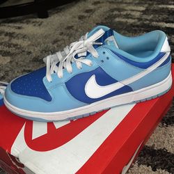 Nike Dunk low retro QS flash/white-argon blue-flash  size 11