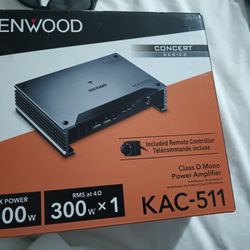 Kenwood KAC-511 Class D Digital Mono Amplifier with Variable Low-Pass Crossover - Black



